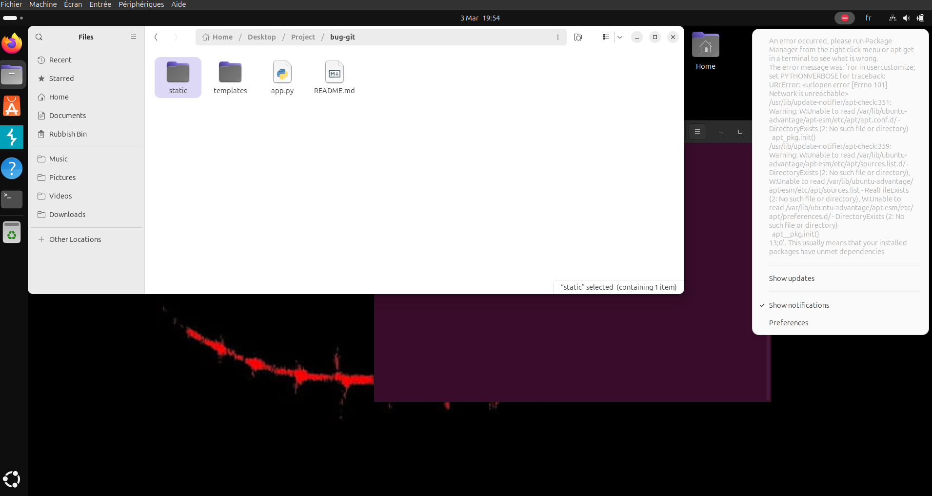 Python error message