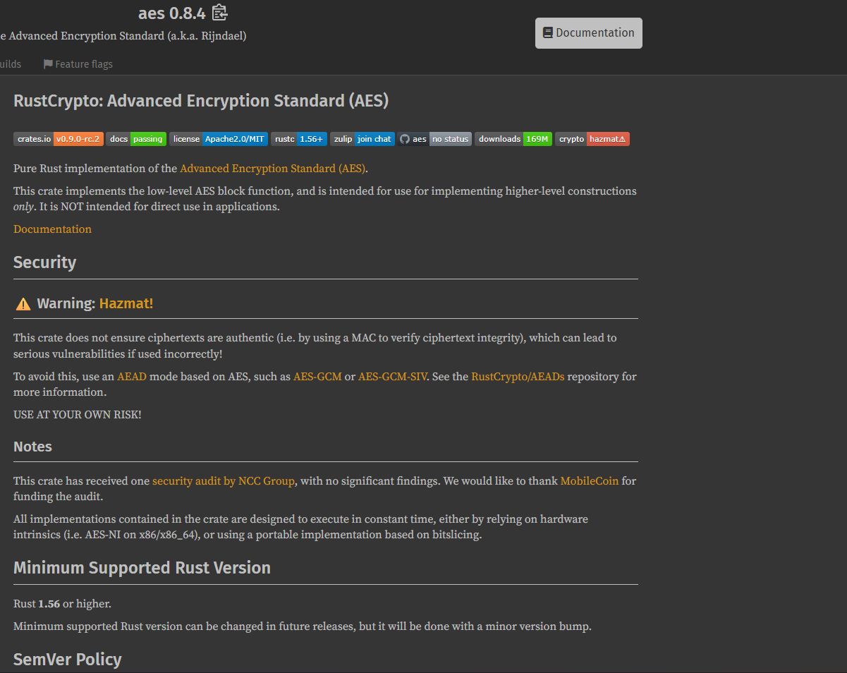 Rust library analysis
